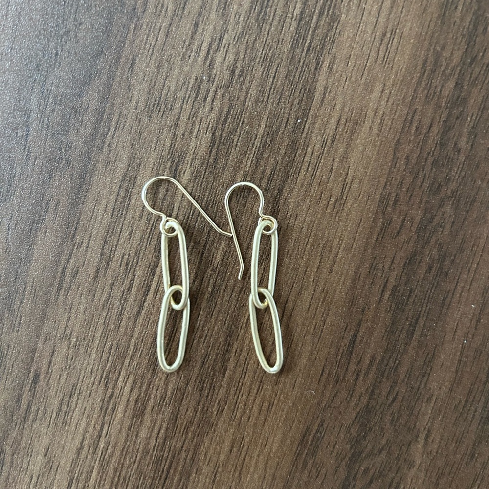Delicate Gold Link Drop Earrings - Women Jewelry